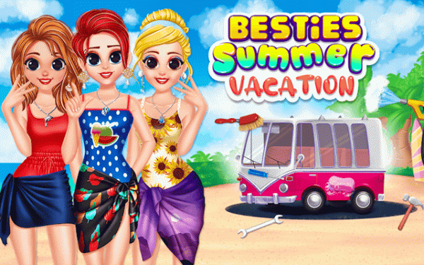 Besties Summer Vacation: Princess Beach Trip Online Game